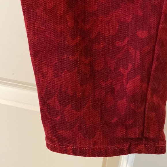 Lucky Legends Sofia Skinny Deep Red Jeans w Subtle Flower Print +MEASUREMENTS 31 - Picture 10 of 15